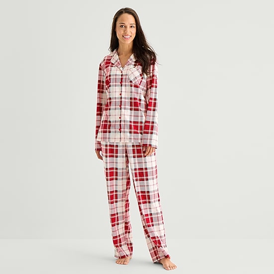North Pole Trading Co. Womens Fleece Long Sleeve 2-pc. Pajama Set