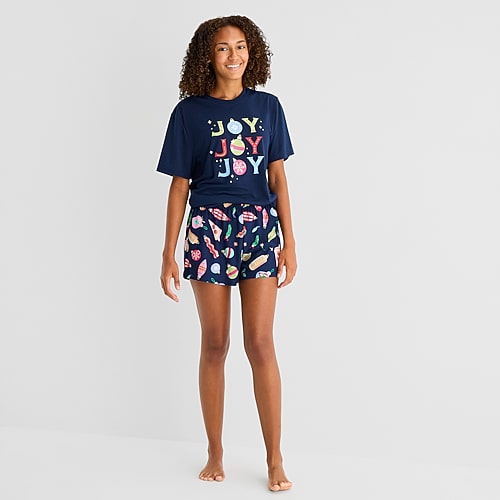 North Pole Trading Co . Fleece Mix And Match Pajama Shorts In Blue