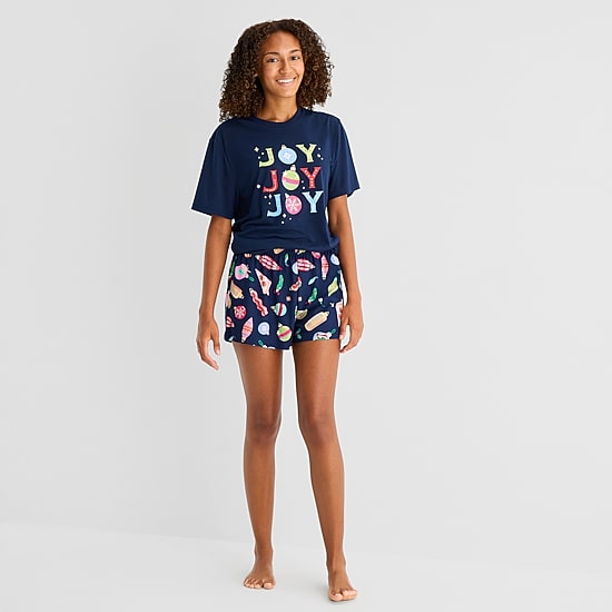 North Pole Trading Co. Womens Fleece Matching Family Pajama Shorts