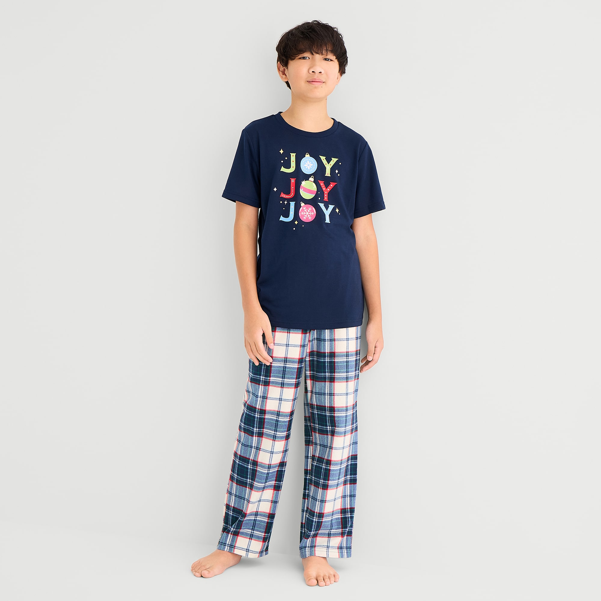 North Pole Trading Co. Little & Big Kid Crew Neck Short Sleeve Pajama Top