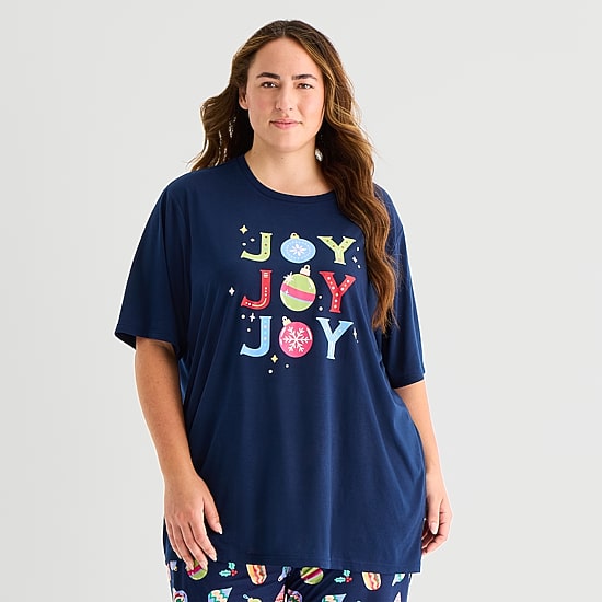 North Pole Trading Co. Unisex Adult Crew Neck Short Sleeve Matching Family Plus Pajama Top