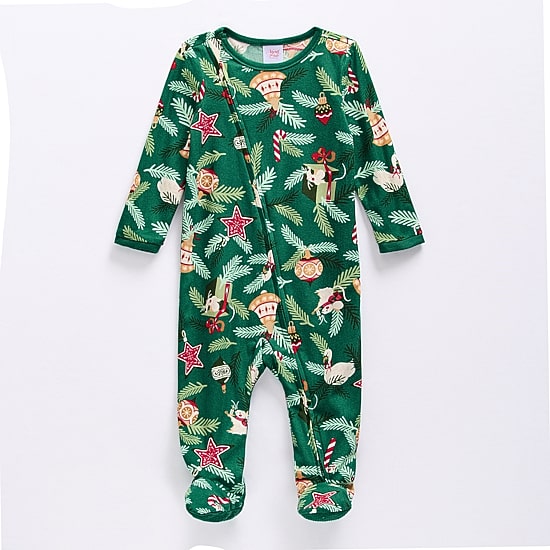 North Pole Trading Co. Baby Unisex Footed Fleece Long Sleeve Crew Neck Matching Family Footed Pajamas