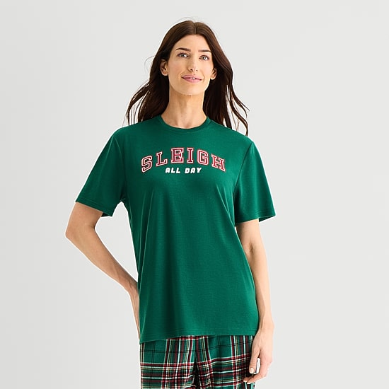 North Pole Trading Co. Crew Neck Short Sleeve Matching Family Pajama Top