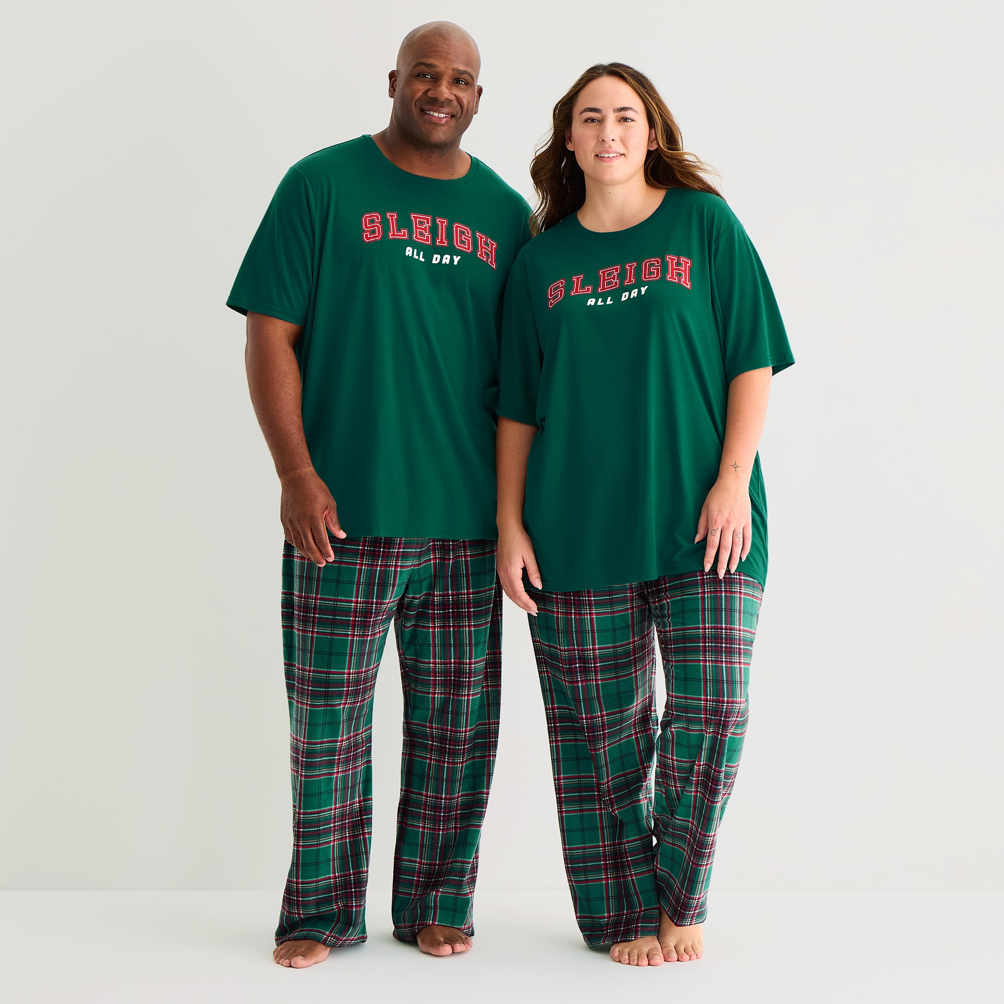 North Pole Trading Co. Unisex Adult Crew Neck Short Sleeve Matching Family Plus Pajama Top