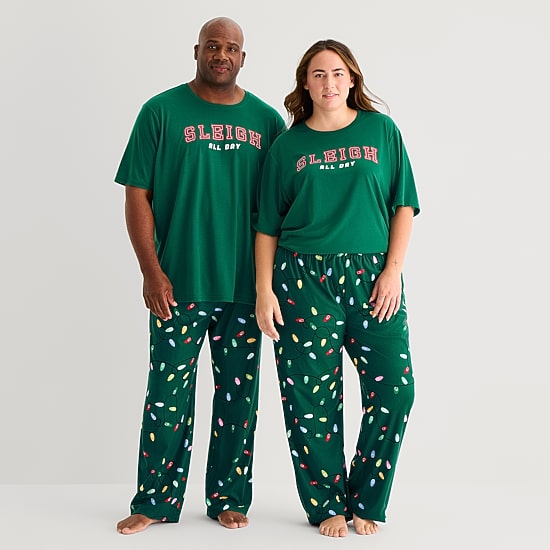 North Pole Trading Co. Unisex Adult Plus Fleece Matching Family Pajama Pants