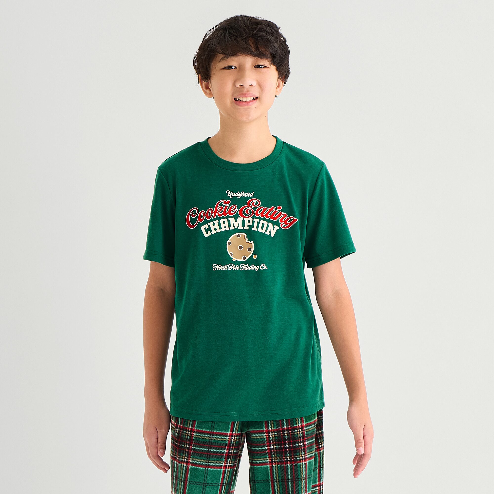North Pole Trading Co. Little & Big Kid Crew Neck Short Sleeve Matching Family Pajama Top