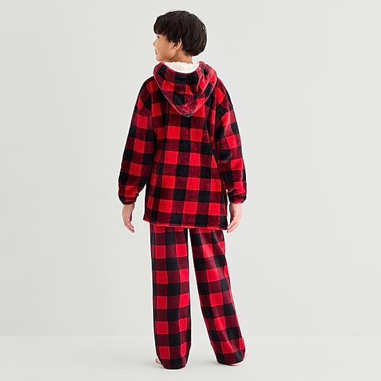 North Pole Trading Co. Little & Big Kid Unisex Long Sleeve Hooded Matching Family Nightgown