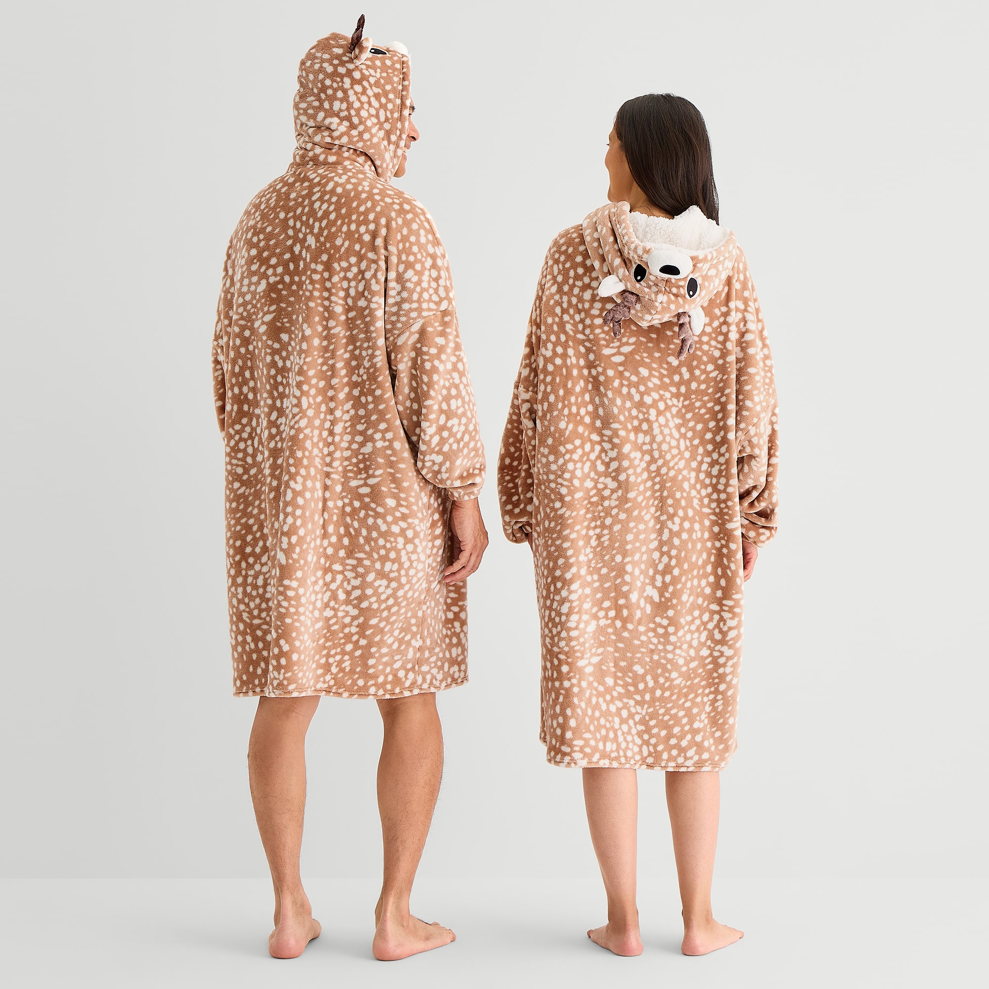 North Pole Trading Co. Unisex Adult Fleece Long Sleeve Hooded Matching Family Nightgown