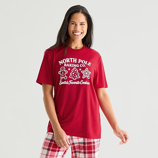 North Pole Trading Co. Unisex Adult Crew Neck Short Sleeve Matching Family Pajama Top