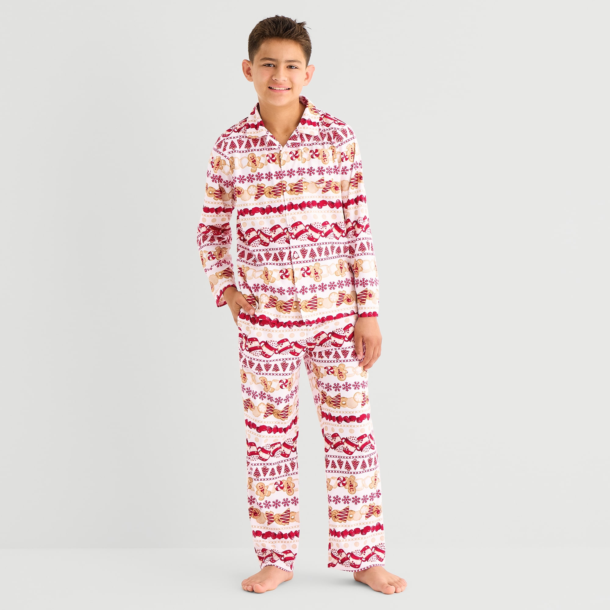 North Pole Trading Co. Little & Big Kid Unisex Fleece Long Sleeve 2-pc. Matching Family Pajama Set