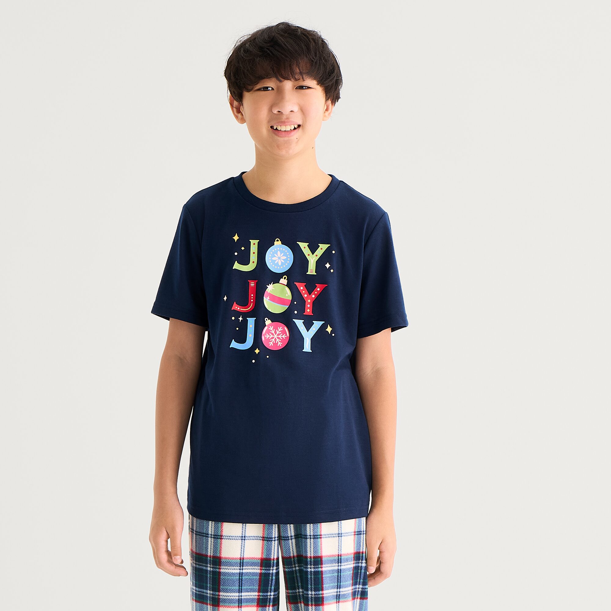 North Pole Trading Co. Little & Big Kid Crew Neck Short Sleeve Pajama Top
