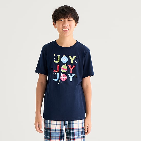 North Pole Trading Co. Little & Big Kid Crew Neck Short Sleeve Matching Family Pajama Top