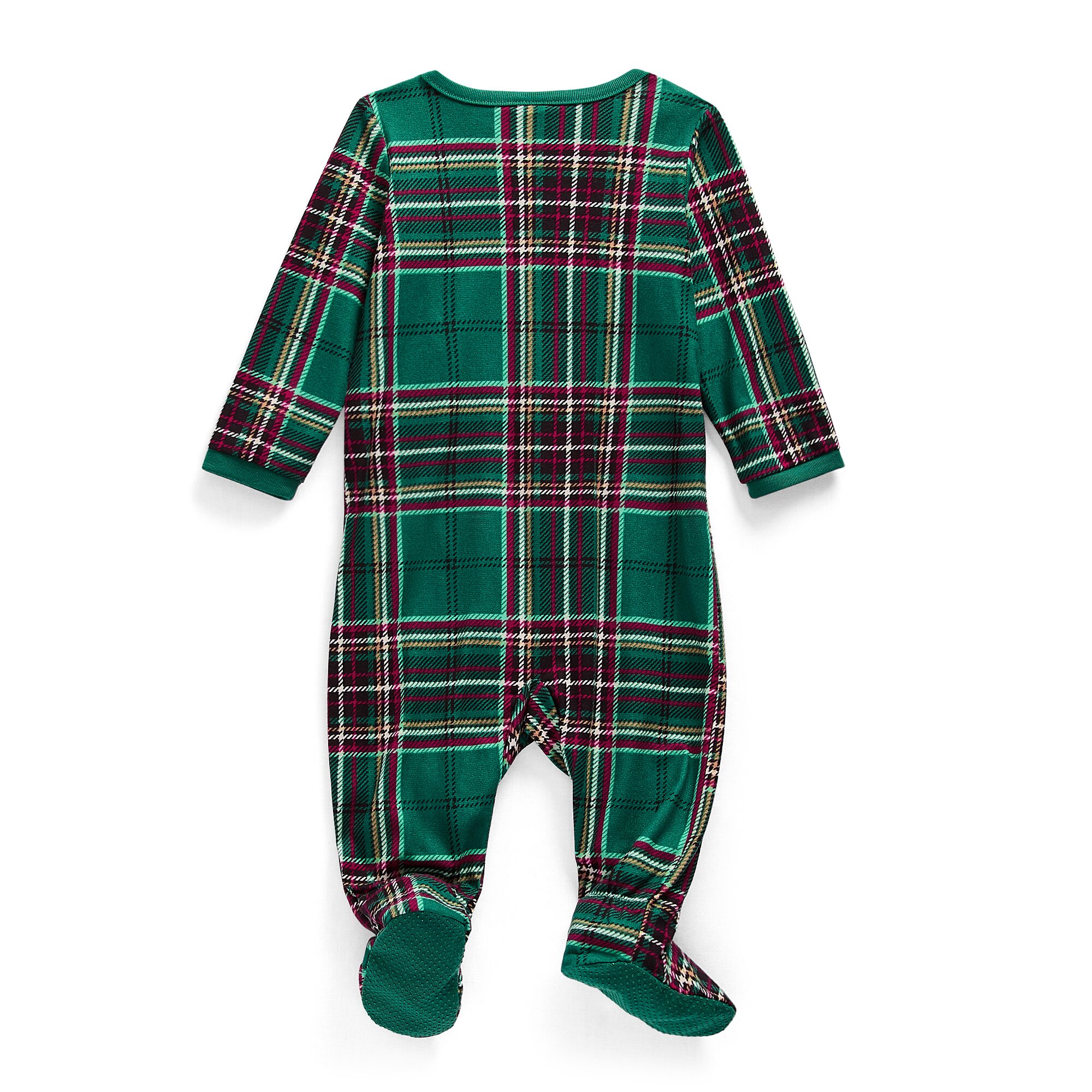 North Pole Trading Co. Fleece Long Sleeve Crew Neck Matching Family Footed Pajamas