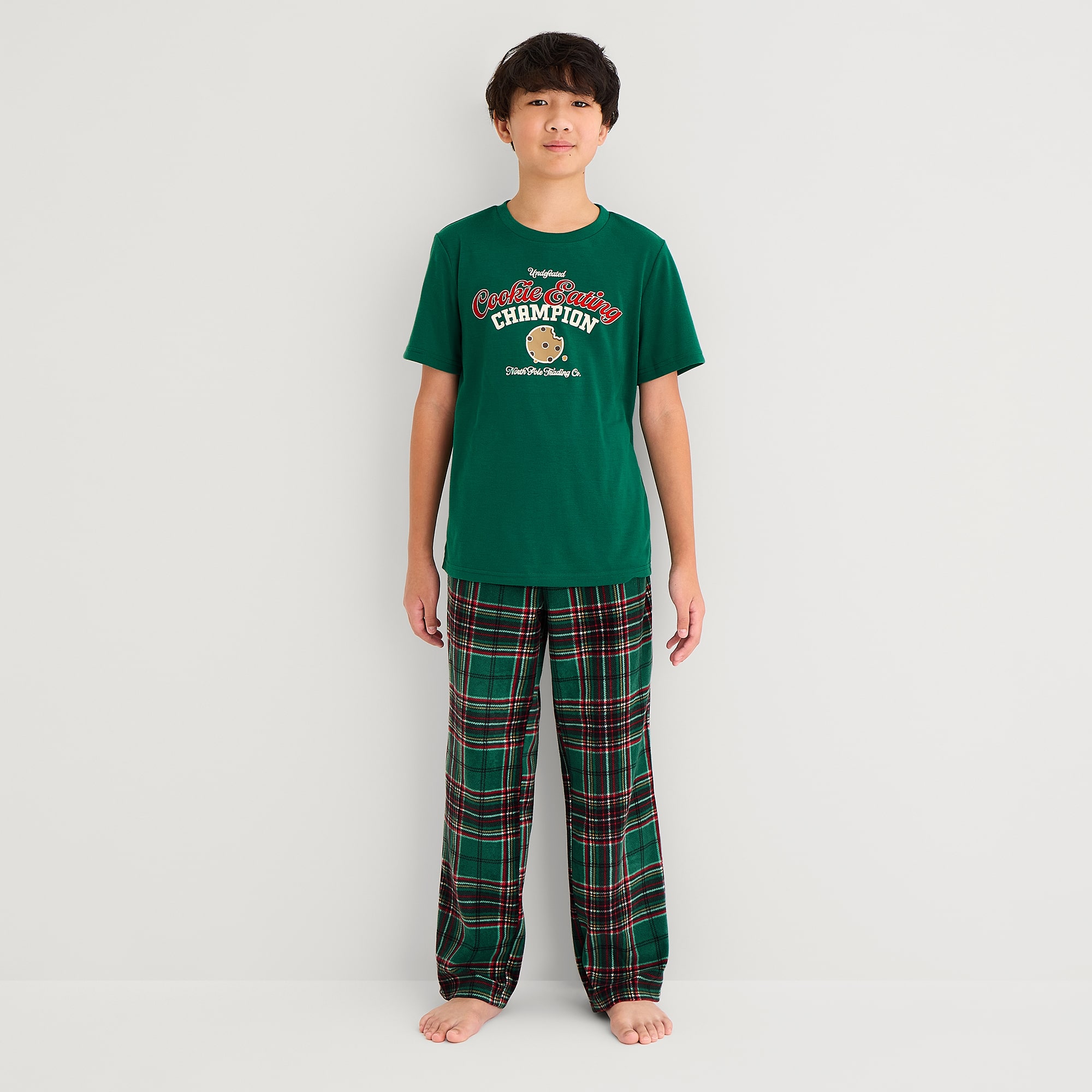 North Pole Trading Co. Little & Big Kid Crew Neck Short Sleeve Matching Family Pajama Top