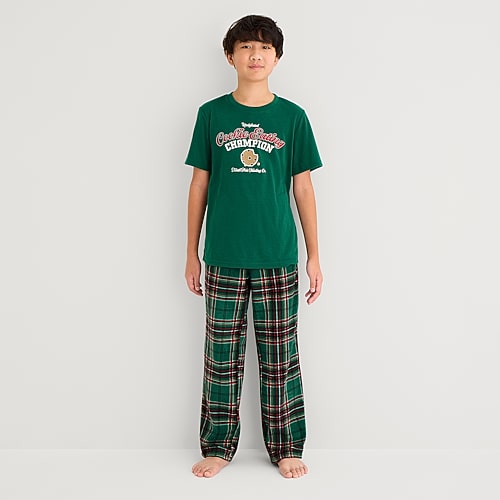 North Pole Trading Co . Little & Big Kid Crew Neck Short Sleeve Matching Family Pajama Top In Green