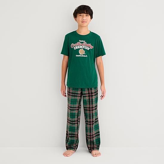 North Pole Trading Co. Little & Big Kid Crew Neck Short Sleeve Matching Family Pajama Top