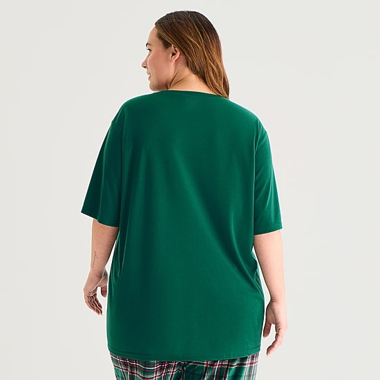 North Pole Trading Co. Unisex Adult Crew Neck Short Sleeve Matching Family Plus Pajama Top