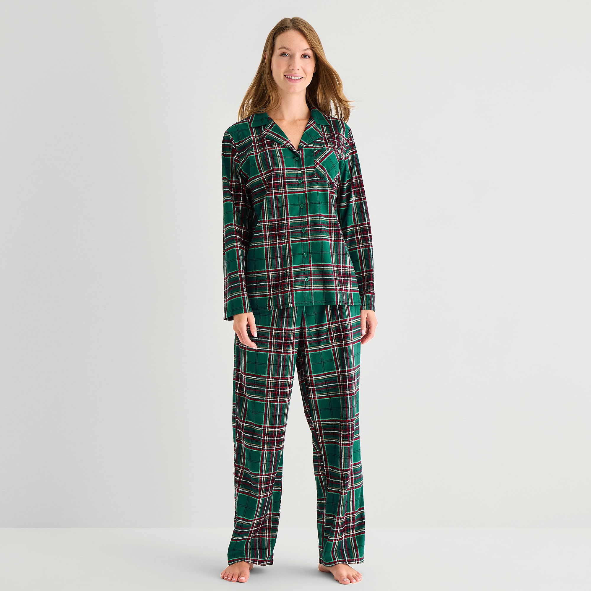 North Pole Trading Co. Womens Fleece Long Sleeve 2-pc. Pajama Set