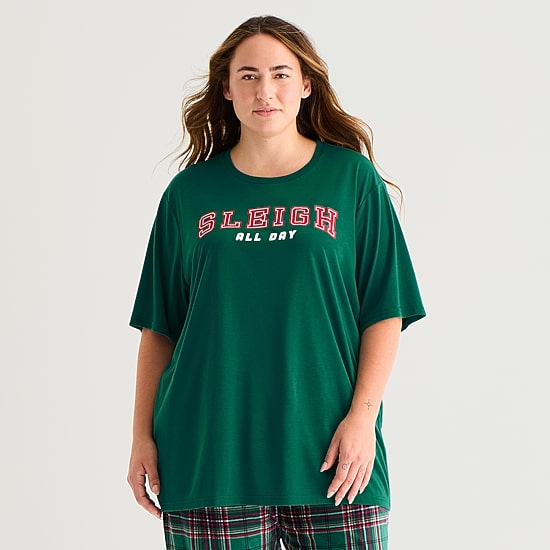 North Pole Trading Co. Unisex Adult Crew Neck Short Sleeve Matching Family Plus Pajama Top