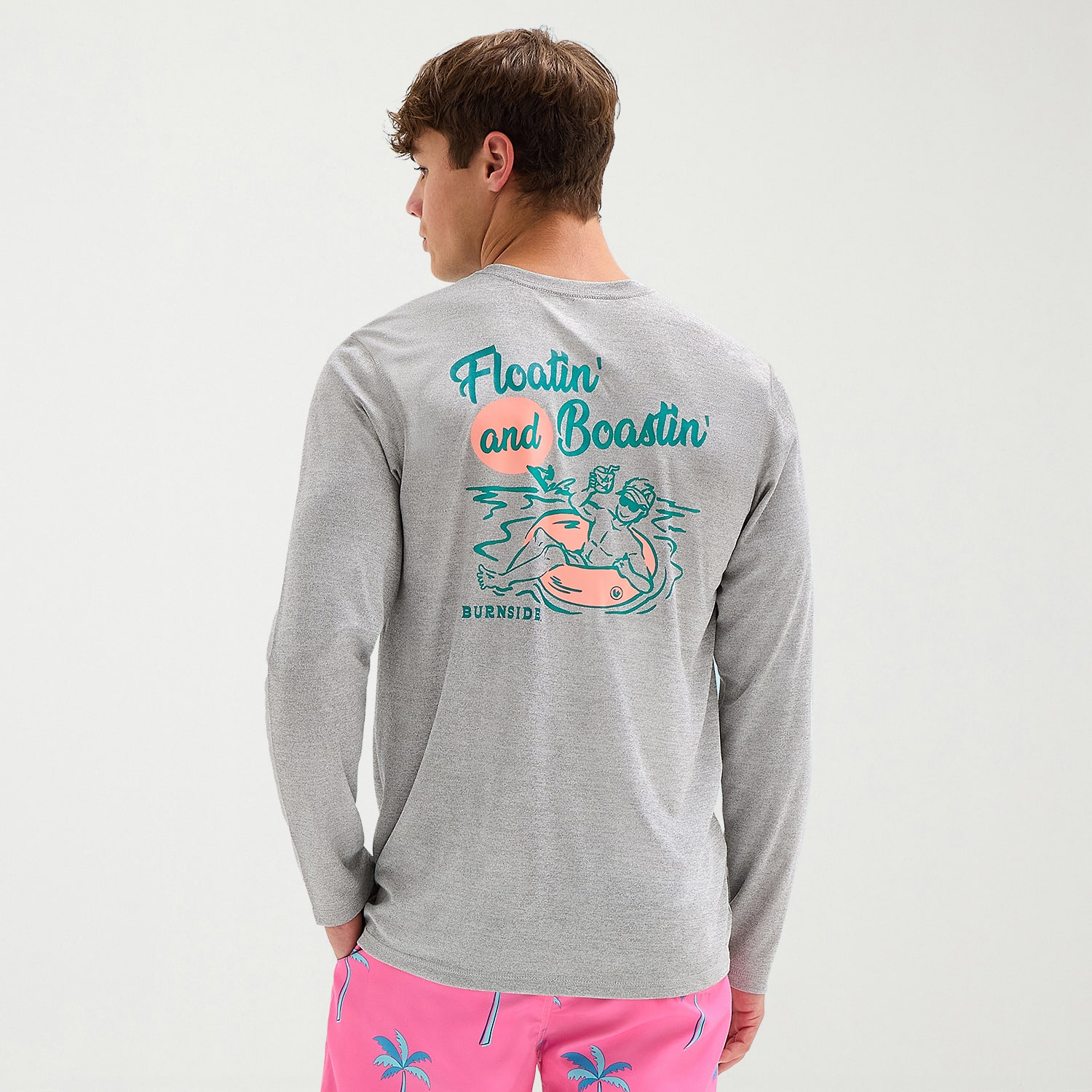 Burnside Mens Crew Neck Long Sleeve T-Shirt