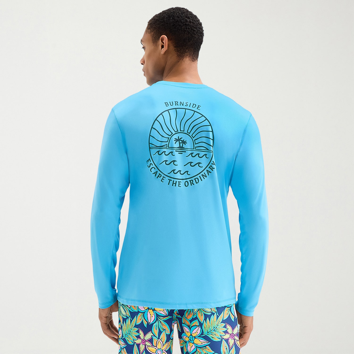 Burnside Mens Crew Neck Long Sleeve Quick Dry T-Shirt