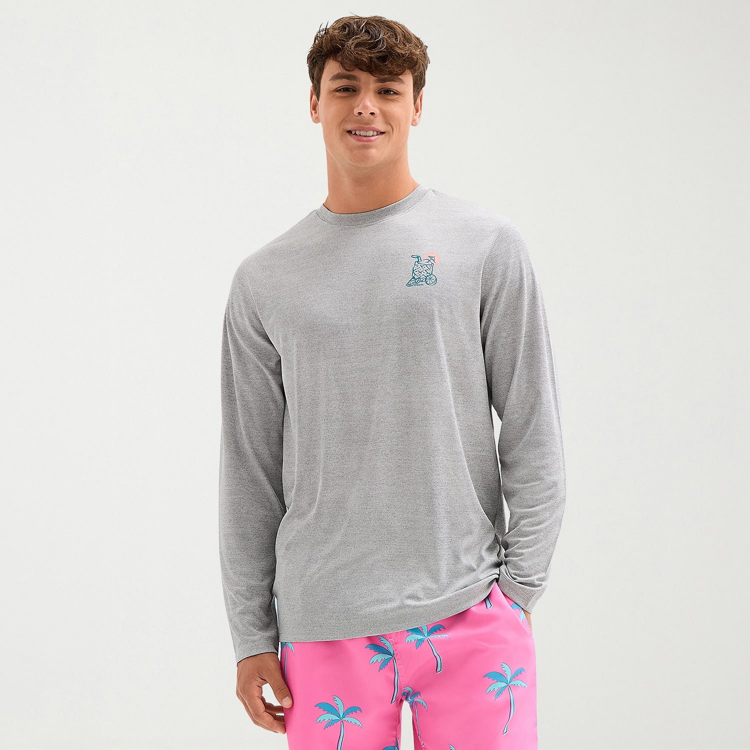 Burnside Mens Crew Neck Long Sleeve T-Shirt