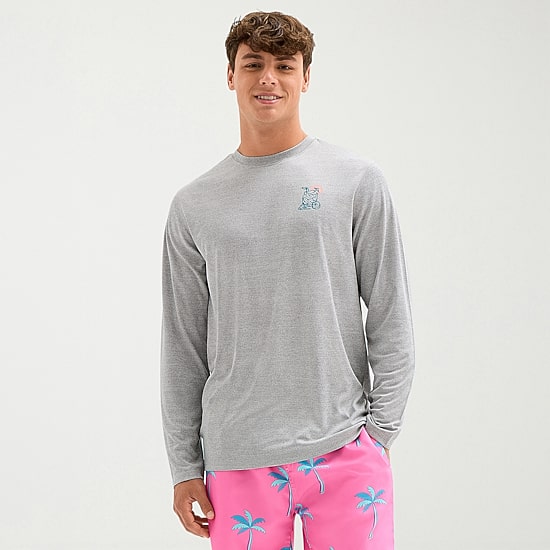 Burnside Mens Crew Neck Long Sleeve T-Shirt