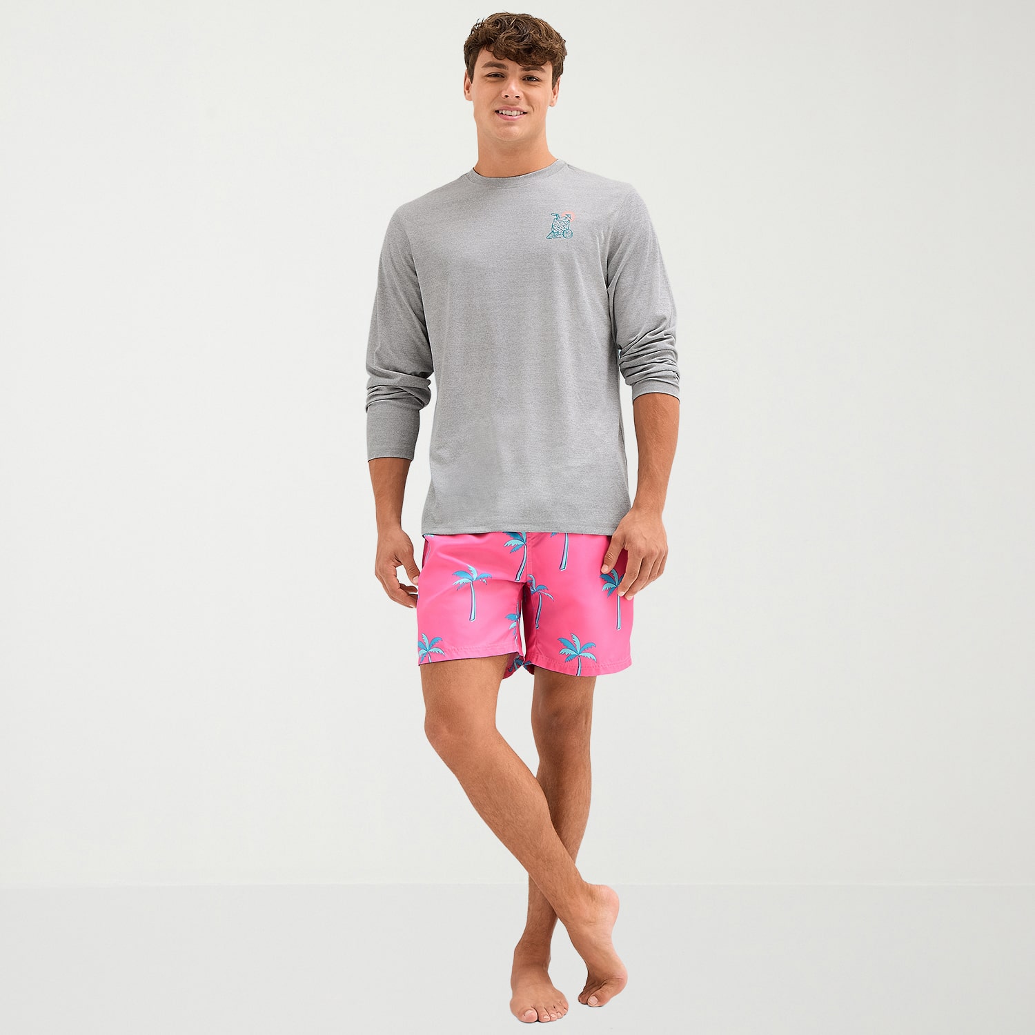 Burnside Mens Crew Neck Long Sleeve T-Shirt