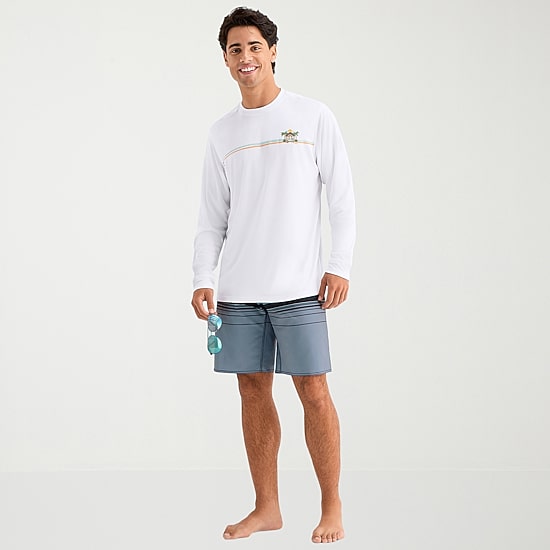 Burnside Mens Crew Neck Long Sleeve Quick Dry T-Shirt