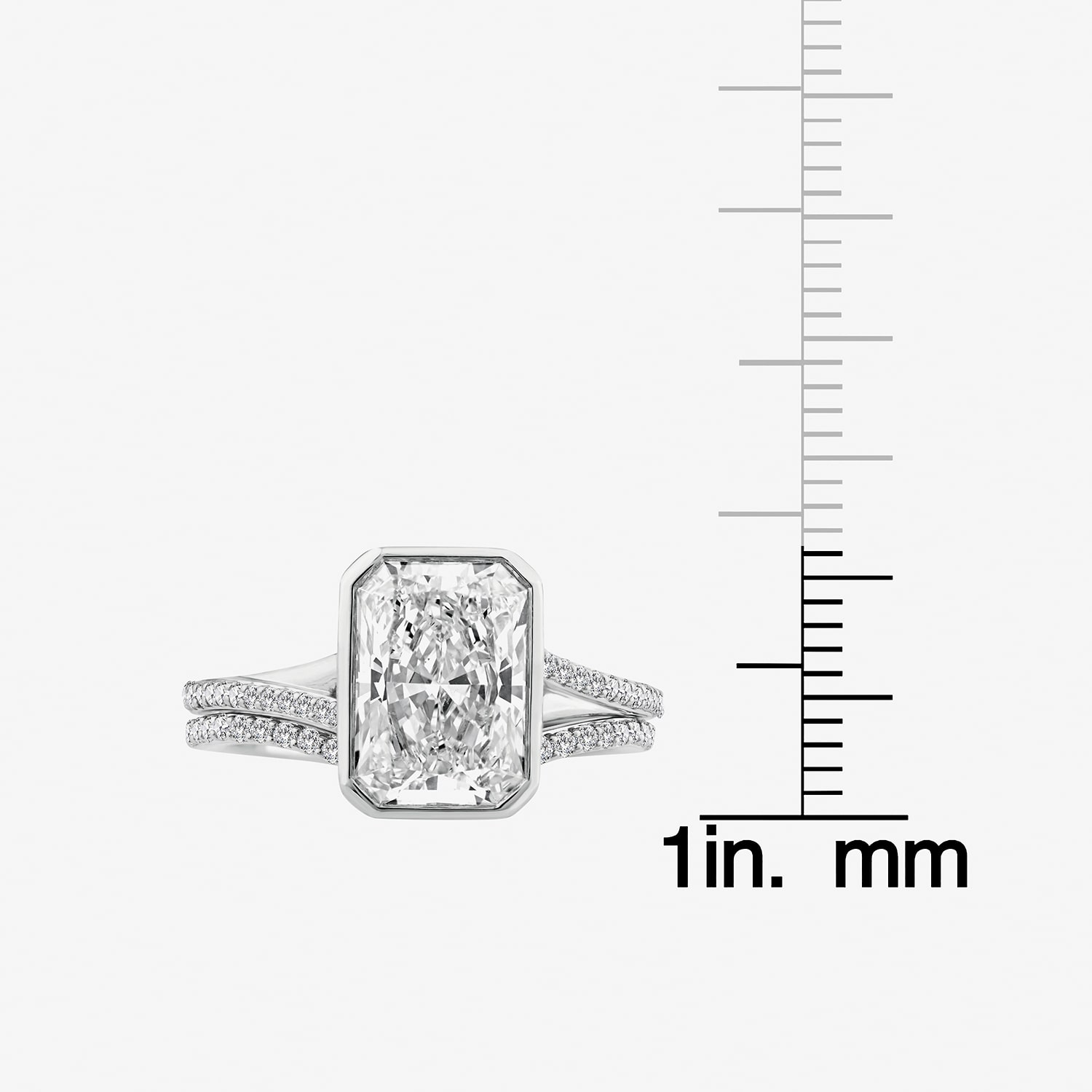 Grown Gorgeous (F / Vs2) Womens 3 1/4 CT. T.W. Lab White Diamond 14K Gold Rectangular Side Stone Bridal Set