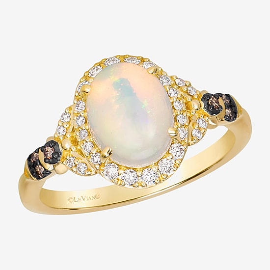 Le Vian Grand Sample Sale Le Vian Grand Sample Sale Limited Quantities! Womens 1/5 CT. Genuine White Opal 14K Gold Oval Cocktail Ring
