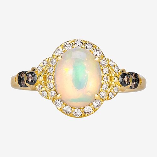 Le Vian Grand Sample Sale Le Vian Grand Sample Sale Limited Quantities! Womens 1/5 CT. Genuine White Opal 14K Gold Oval Cocktail Ring, 7, White