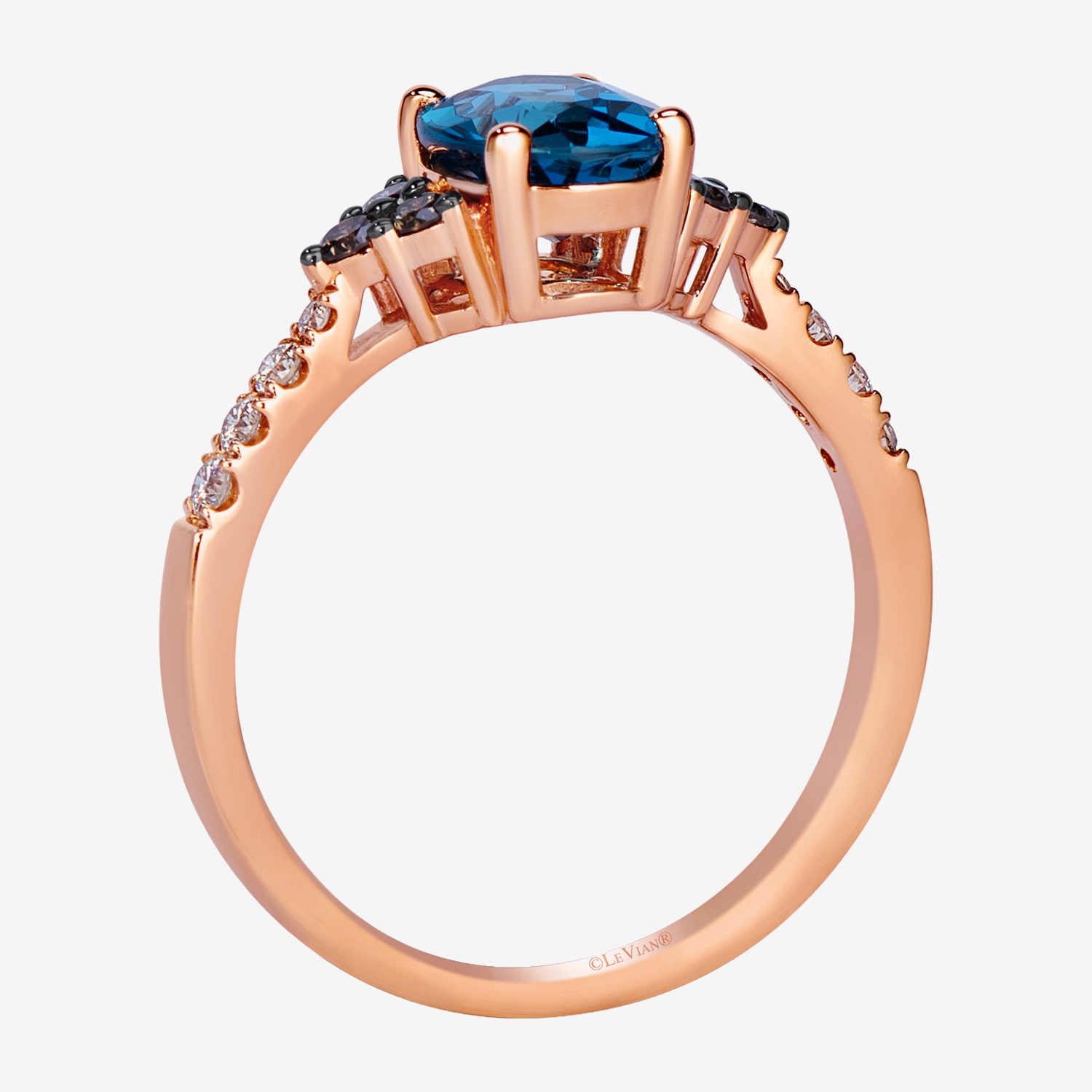 Le Vian Grand Sample Sale Le Vian Grand Sample Sale Limited Quantities! Womens 1/4 CT. T.W. Genuine Blue Topaz 14K Rose Gold Oval Cocktail Ring