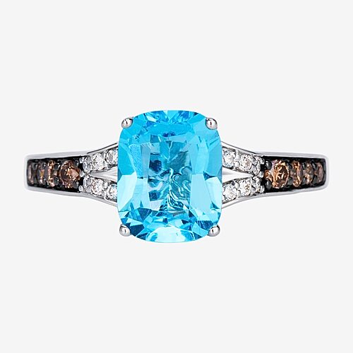 Le Vian Grand Sample Sale Le Vian Grand Sample Sale Limited Quantities! Womens 1/4 CT. T.W. Genuine Blue Topaz 14K White Gold Cushion Cocktail Ring, 7