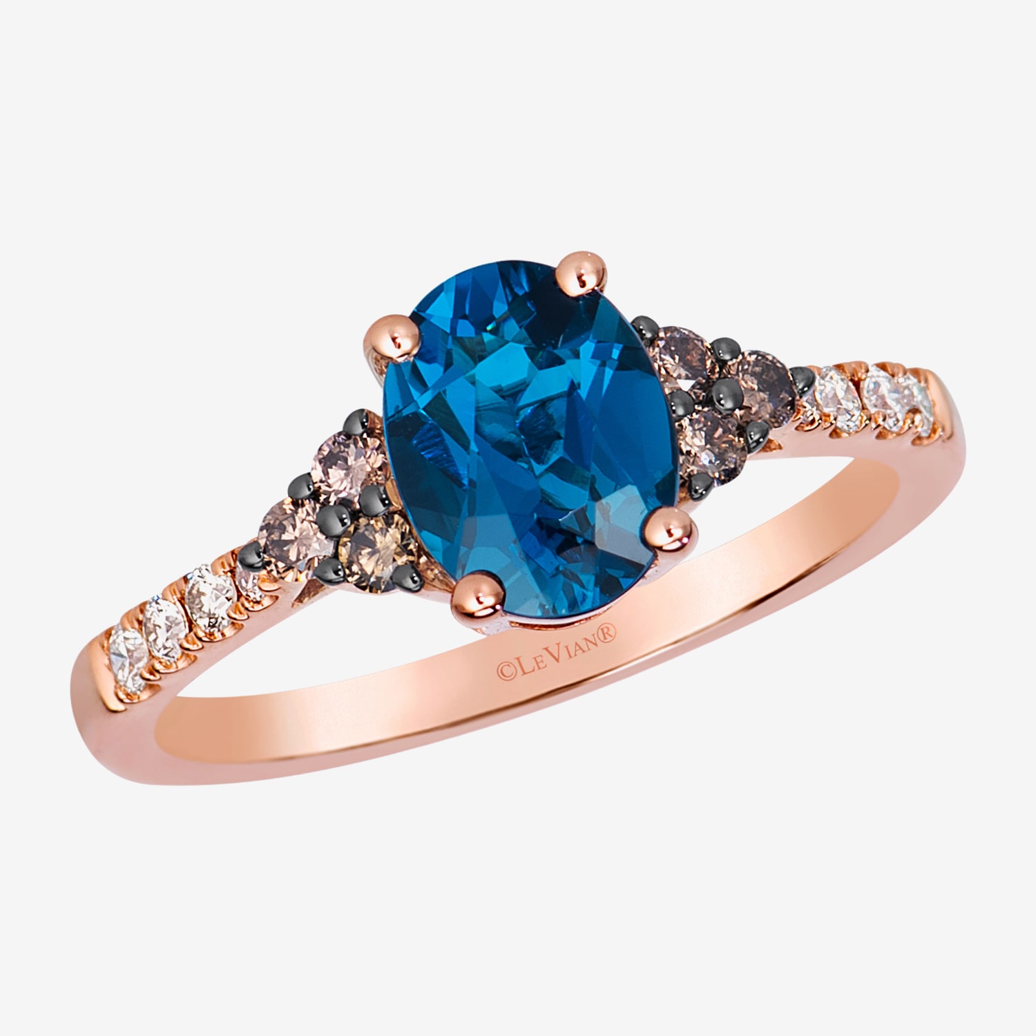 Le Vian Grand Sample Sale Le Vian Grand Sample Sale Limited Quantities! Womens 1/4 CT. T.W. Genuine Blue Topaz 14K Rose Gold Oval Cocktail Ring