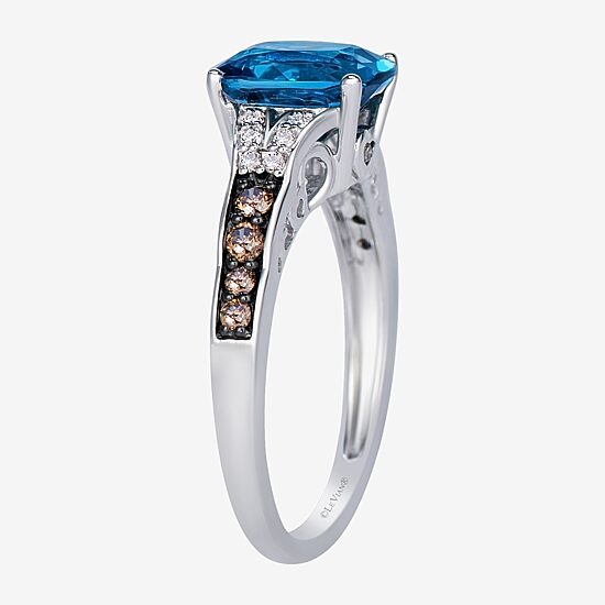 Le Vian Grand Sample Sale Le Vian Grand Sample Sale Limited Quantities! Womens 1/4 CT. T.W. Genuine Blue Topaz 14K White Gold Cushion Cocktail Ring