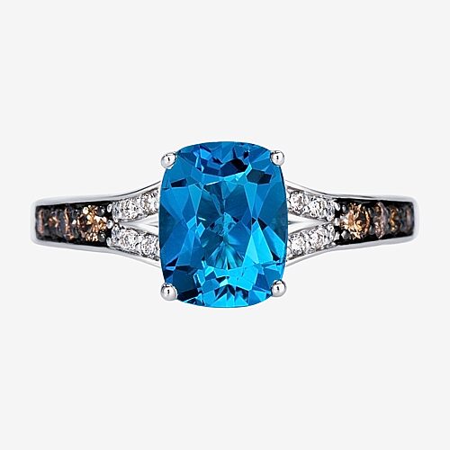 Le Vian Grand Sample Sale Le Vian Grand Sample Sale Limited Quantities! Womens 1/4 CT. T.W. Genuine Blue Topaz 14K White Gold Cushion Cocktail Ring, 7