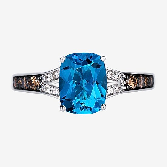 Le Vian Grand Sample Sale Le Vian Grand Sample Sale Limited Quantities! Womens 1/4 CT. T.W. Genuine Blue Topaz 14K White Gold Cushion Cocktail Ring