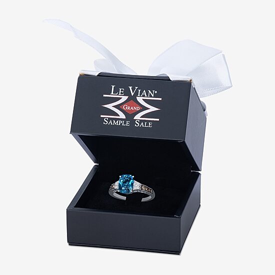 Le Vian Grand Sample Sale Le Vian Grand Sample Sale Limited Quantities! Womens 1/4 CT. T.W. Genuine Blue Topaz 14K White Gold Cushion Cocktail Ring