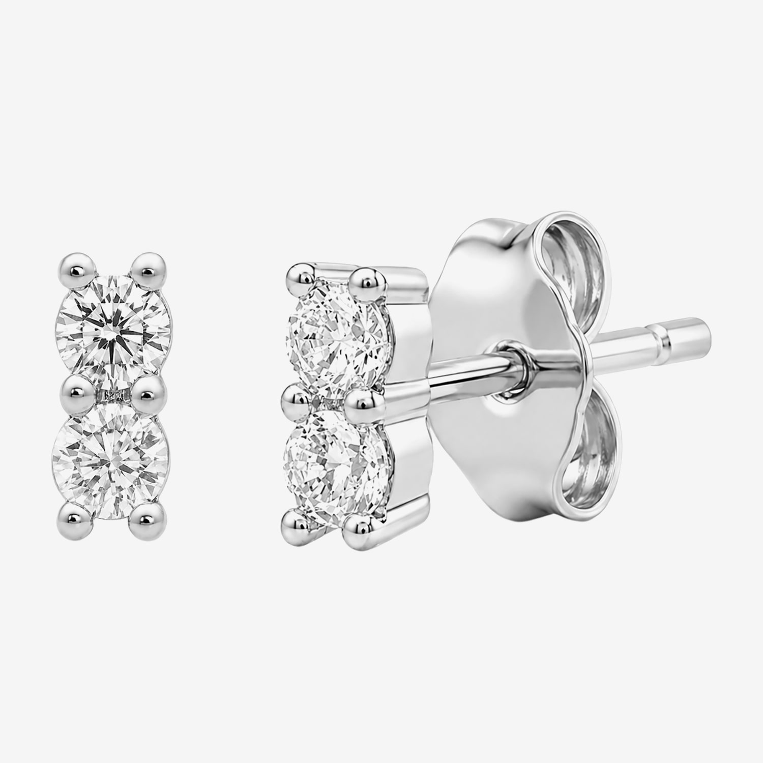 1/6 CT. T.W. Lab Grown White Diamond Sterling Silver 5.1mm Stud Earrings