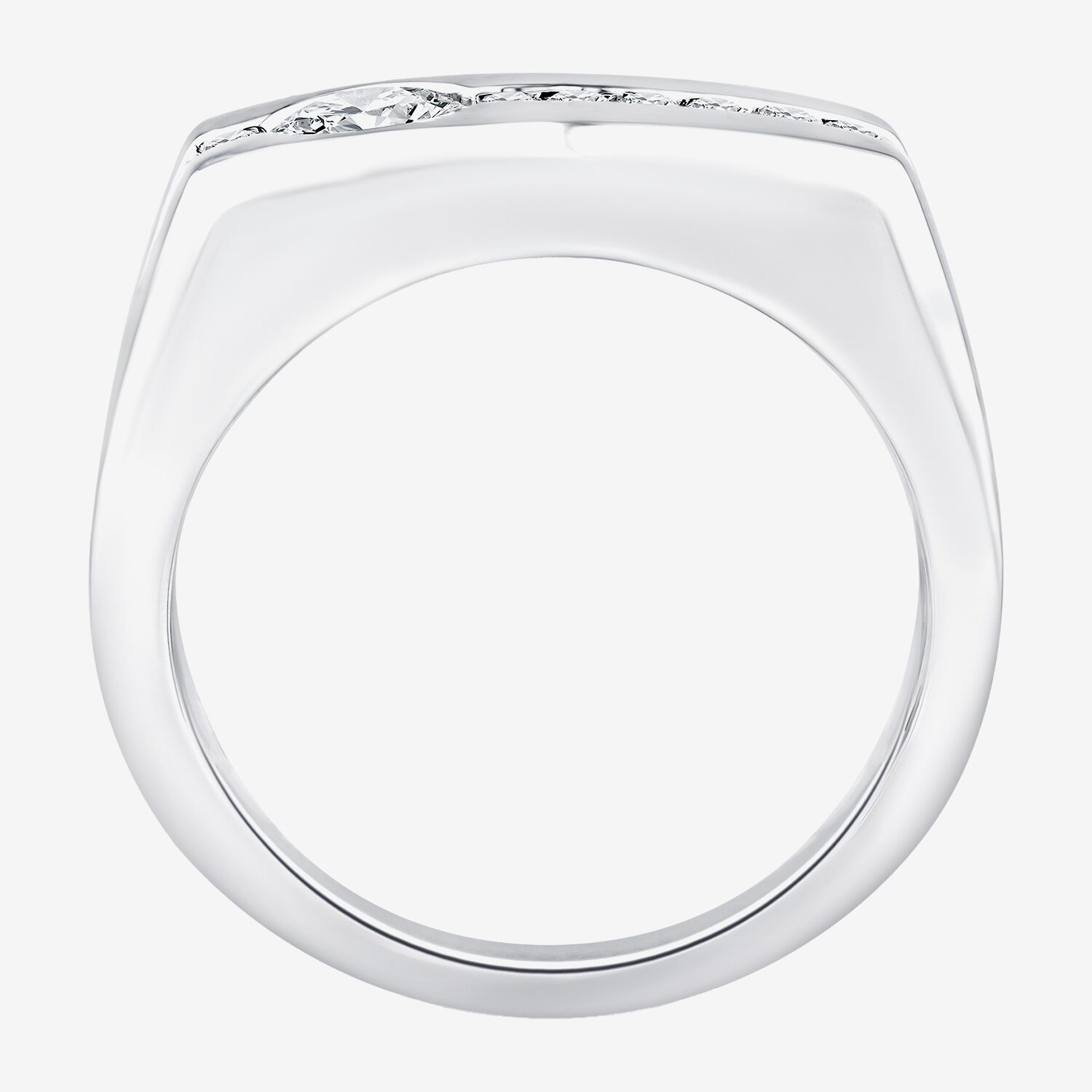 F / Vs2) Mens / CT. T.W. Lab Grown White Diamond 14K Gold Engagement Ring