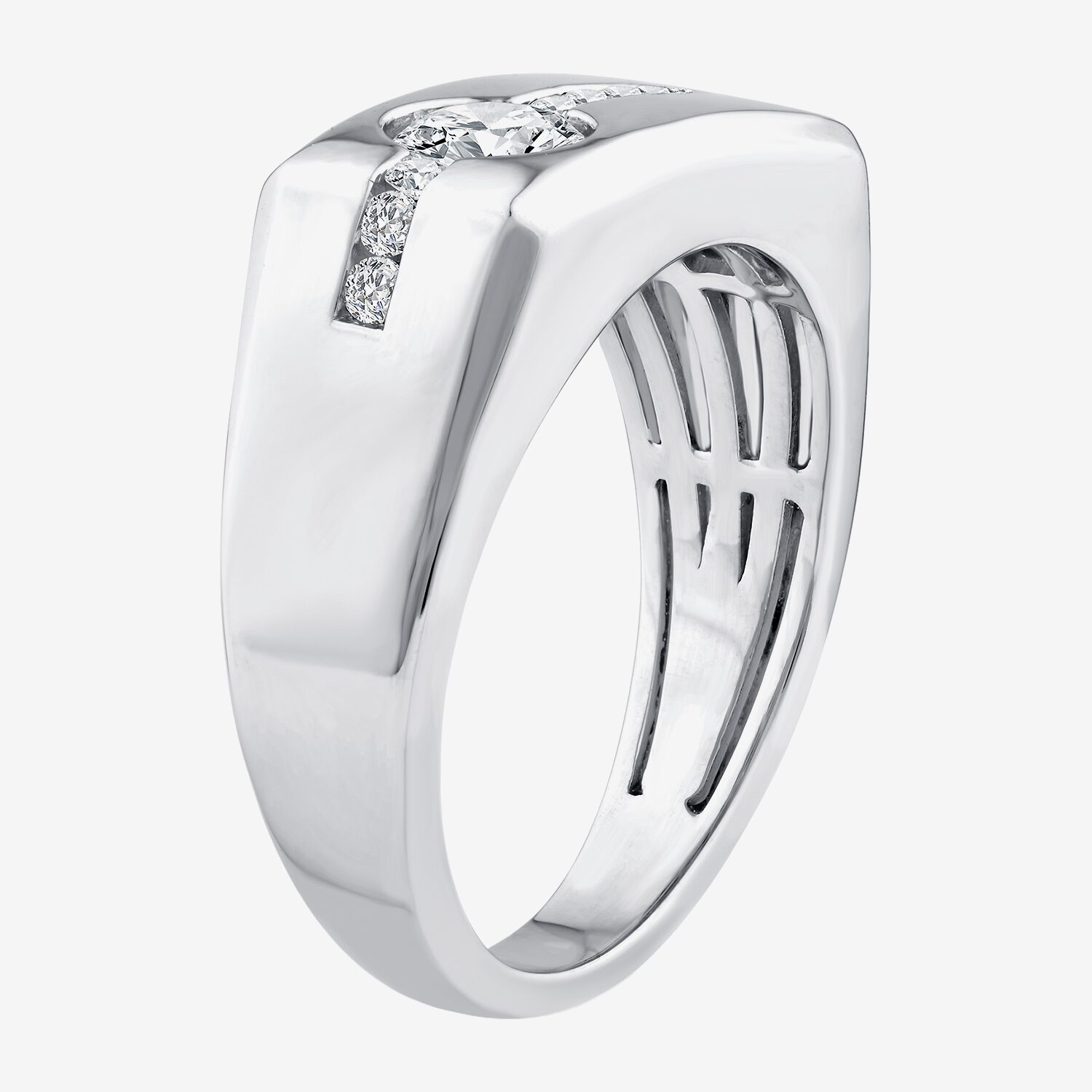 F / Vs2) Mens / CT. T.W. Lab Grown White Diamond 14K Gold Engagement Ring