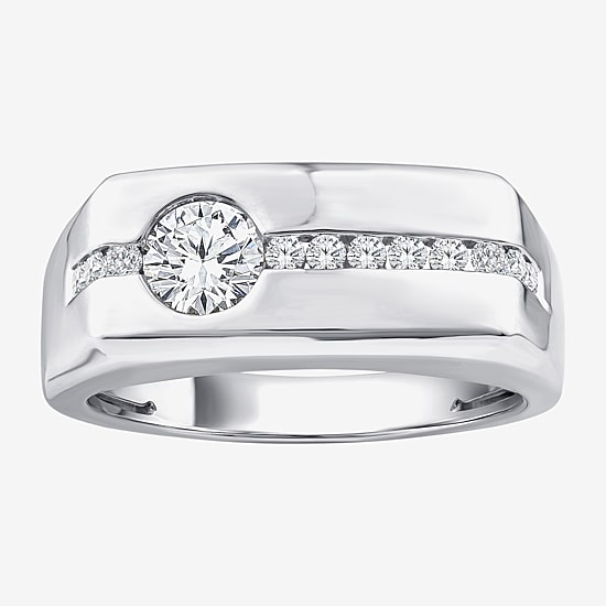 (F / Vs2) Mens 3/4 CT. T.W. Lab Grown White Diamond 14K Gold Engagement Ring
