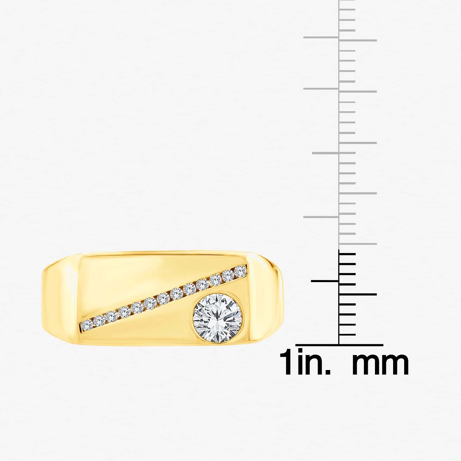 (F / Vs2) Mens 1/2 CT. T.W. Lab Grown White Diamond 14K Gold Engagement Ring