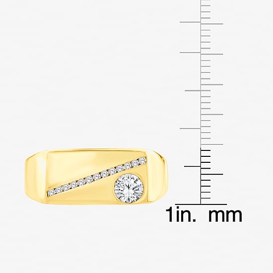 (F / Vs2) Mens 1/2 CT. T.W. Lab Grown White Diamond 14K Gold Engagement Ring
