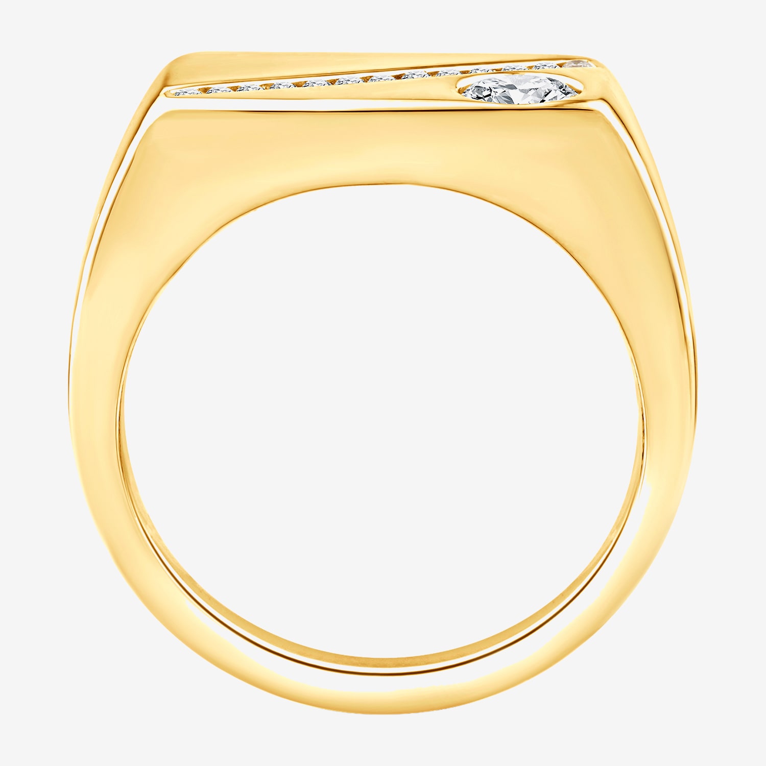 (F / Vs2) Mens 1/2 CT. T.W. Lab Grown White Diamond 14K Gold Engagement Ring
