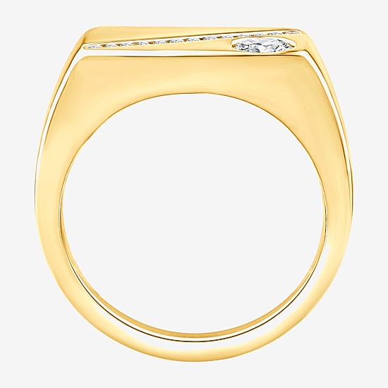 (F / Vs2) Mens 1/2 CT. T.W. Lab Grown White Diamond 14K Gold Engagement Ring