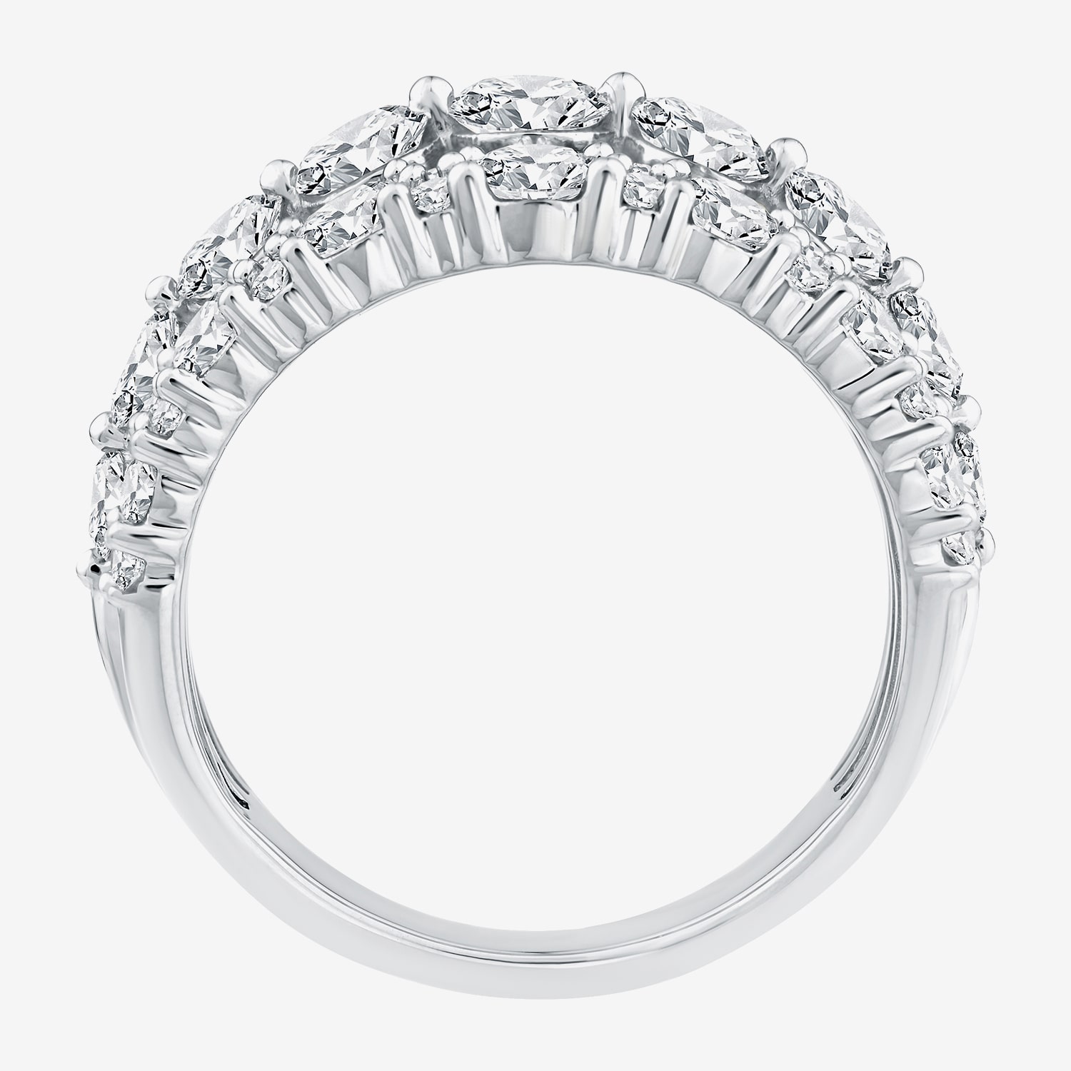 (F / Vs2) Womens 2MM 3 1/2 CT. T.W Lab Grown White Diamond 10K Gold Anniversary Wedding Band