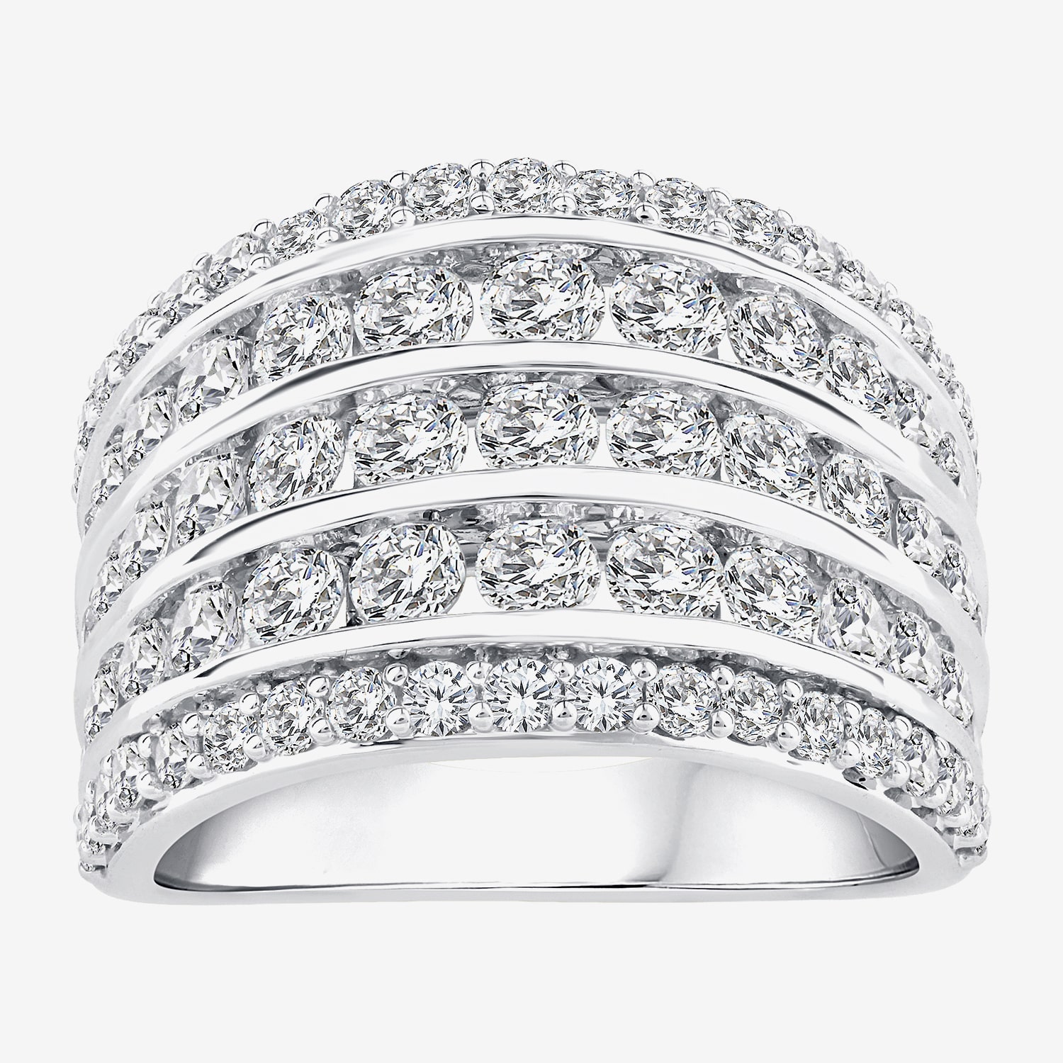 (F / Vs2) Womens 2.5MM 3 CT. T.W. Lab Grown White Diamond 10K Gold Anniversary Wedding Band