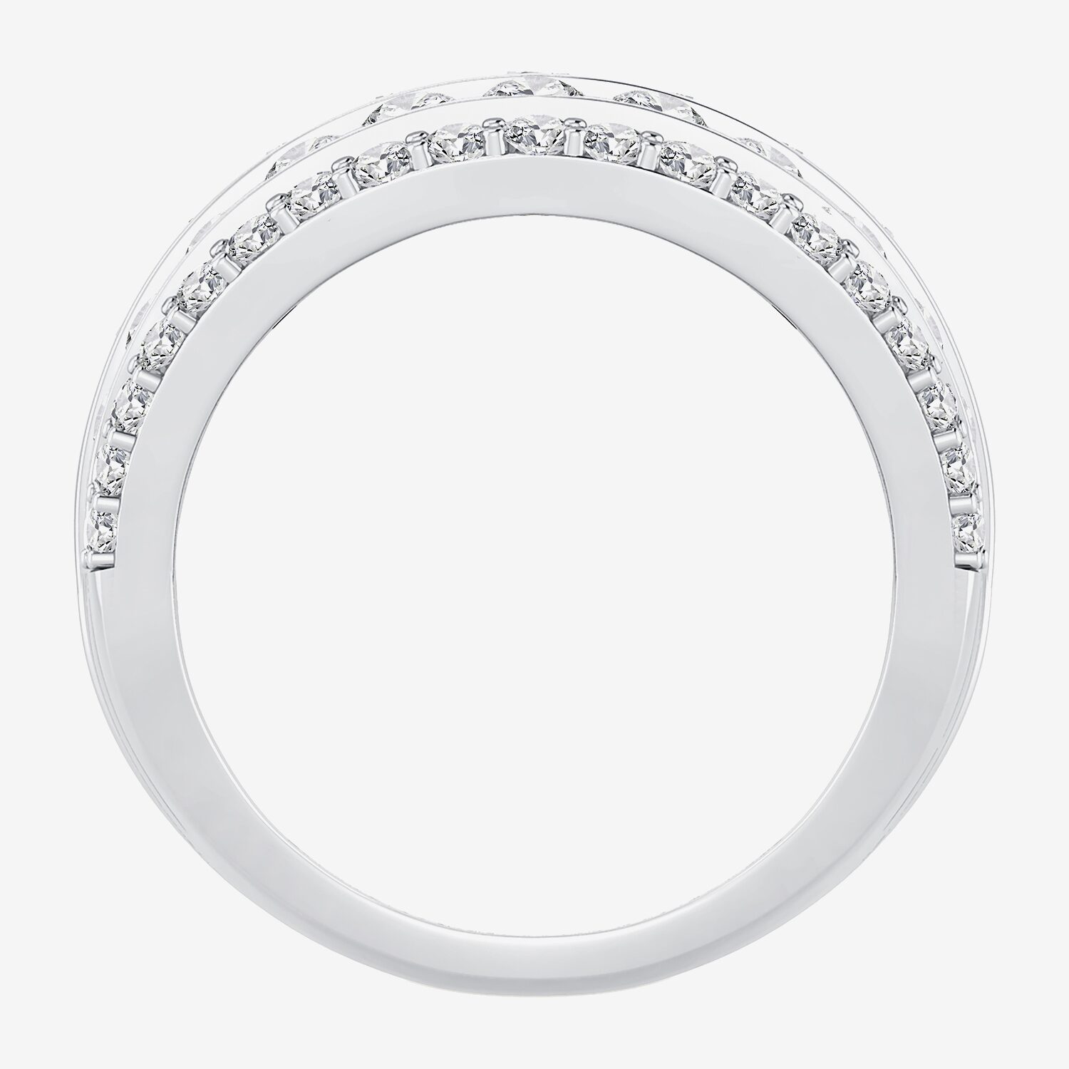 (F / Vs2) Womens 2.5MM 3 CT. T.W. Lab Grown White Diamond 10K Gold Anniversary Wedding Band